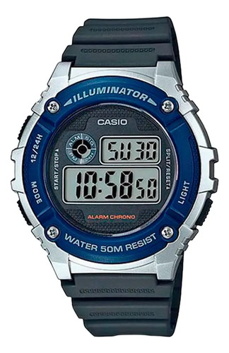 Reloj Casio Correa Pvc Esfera Azul W216h-2avdf 