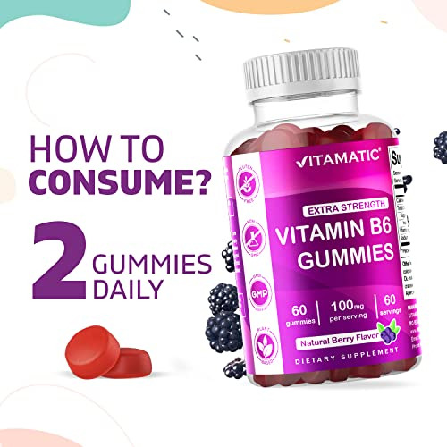 Vitamatic 2 Packs De Vitamina B6 100mg - Sabor A Baya 9vcbw