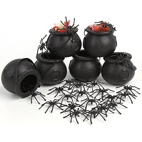 Foimas Mini Cauldron Negro,6pcs Halloween Plástico 2459a