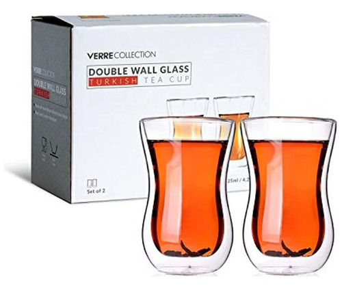 Vasos De Te De Cristal Turcos Originales De Pared 425 Onzas