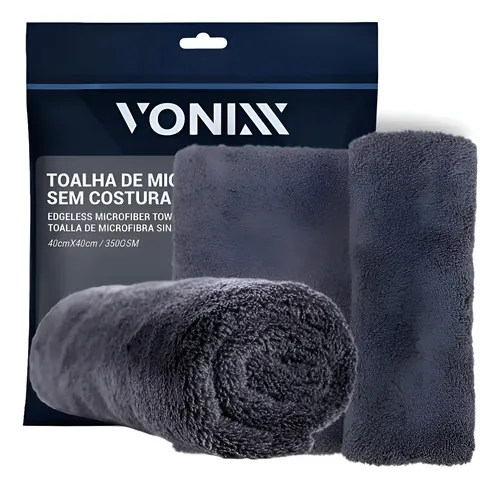 Toalha de Microfibra Vonixx 40x40 410gsm Cinza-escuro