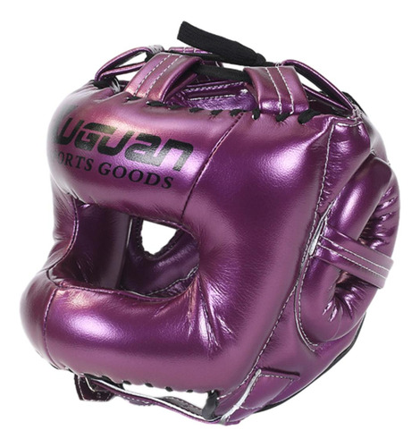 Casco De Boxeo Protector De Cabeza Equipo De Púrpura L