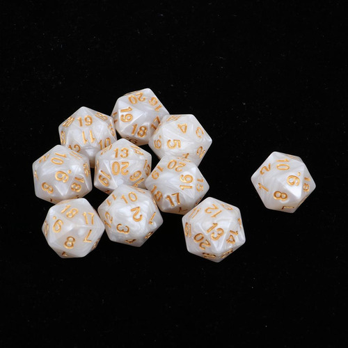 10pcs Dados De Veinte D20 Compatible Con Dnd Rpg Party Games