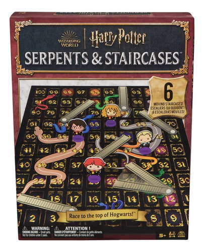 Juego Clásico Serpents & Staircases De Wizarding World Of Harry Potter, Juegos Infantiles, Juegos Para Toda La Familia Para Noches De Juegos, Para Adultos Y Niños A Partir De 5 Años