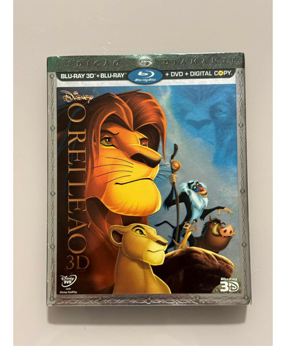 O Rei Leão Blu-ray 3d + Blu-ray + Dvd Ed Diamante Disney