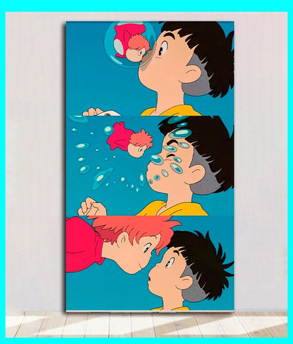 Cuadro Decorativo Ponyo 29x50cm Anime 2008 Secreto De Sirena