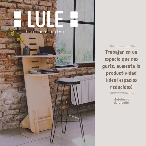 Imagen 2 de 10 de Escritorio Portátil, Altura Regulable + Banco - Envío Gratis