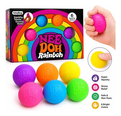 Pack De 4 Bolas Antiestrés De 6 Cm – Taba Squishy – Colores Vivos – Hechas A Mano – Material Duradero – Alivio Del Estrés Y Estimulación Sensorial – Para Niños Y Adultos