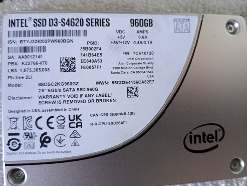 Intel® Ssd D3-s4620 Series  960gb