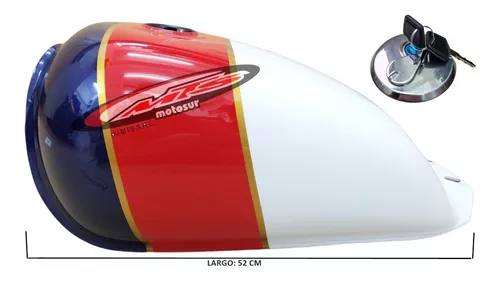 licencia detalles impulso Tanque Nafta Gota Bobber Tracker Custom Tricolor Moto Sur