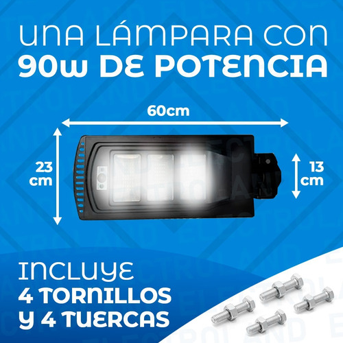 Imagen 4 de 10 de Reflector Led Solar Luminaria 90w Sensor Movimiento Ext