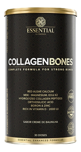 Collagen Bones - Baunilha - Essential Nutrition - 483g Sabor Creme de baunilha