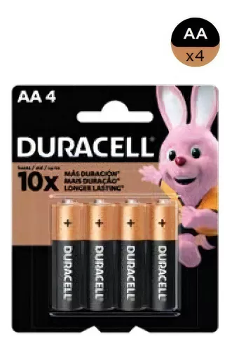 Pilas AAA (chica) Duracell, blister de 4 unidades