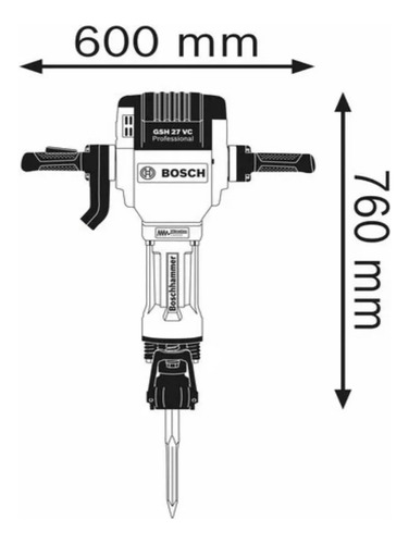 Martillo Demoledor Alemán Bosch Gsh 27vc 66 J 2000 W
