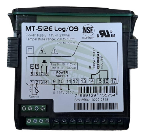Controlador de temperatura de refrigeración de calibre completo MT-512e Log