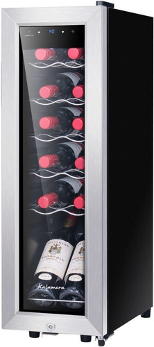 Mini Refrigerador De Vino 12b Color Negro Marca Kalamera