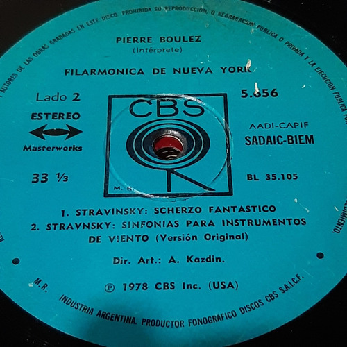 Sin Tapa Disco Pierre Boulez Filarmonica Nueva York Cl0