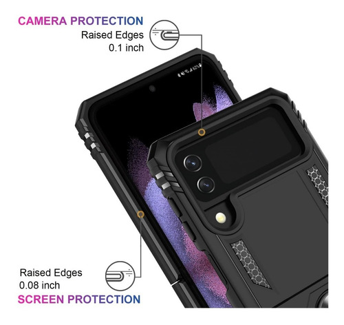 Estuche Antichoque Armor Ring Para Samsung Galaxy Z Flip 3