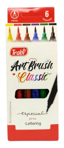 Marcadores Trabi Art Brush Lettering Classic X6 Punta Pincel