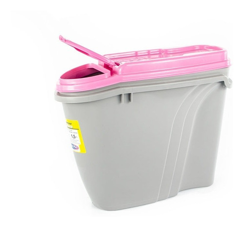 Dispenser Home / Porta Ração  Plast Pet  3,5l  - Rosa