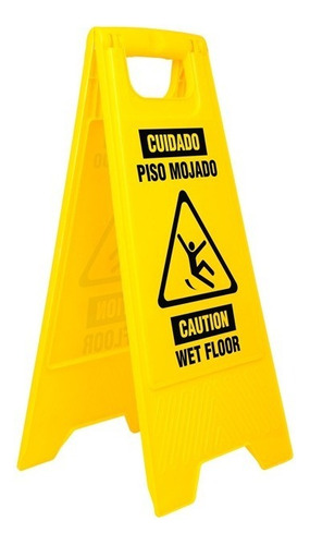 Señaletica Piso Mojado Plegable Alt.62 Cm.truper Resba-60p