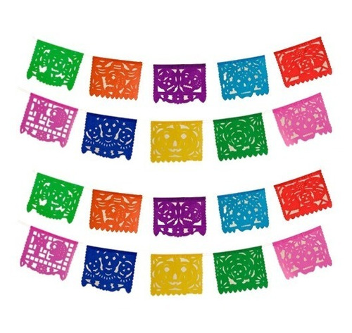 Decoración Papel Picado- Muertos Multicolor S