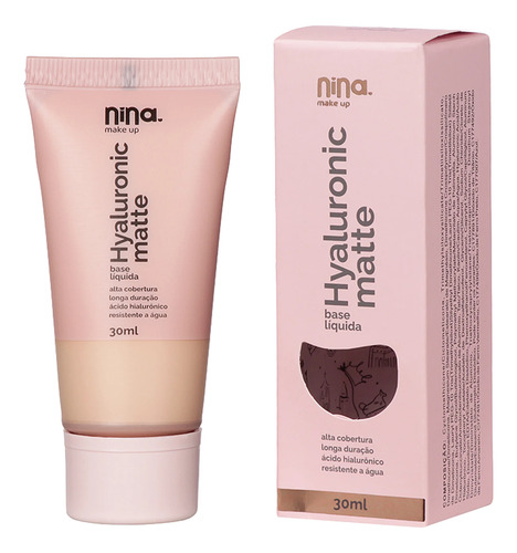 Base Líquida Hyaluronic Matte - Nina Make Up - 30ml