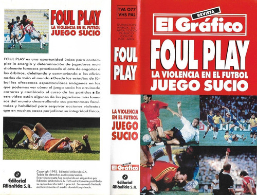 Foul Play Violencia En El Futbol Juego Sucio Vhs El Grafico