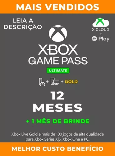 código xbox gamepass ultimate 1 mês ( código de 25 digitos