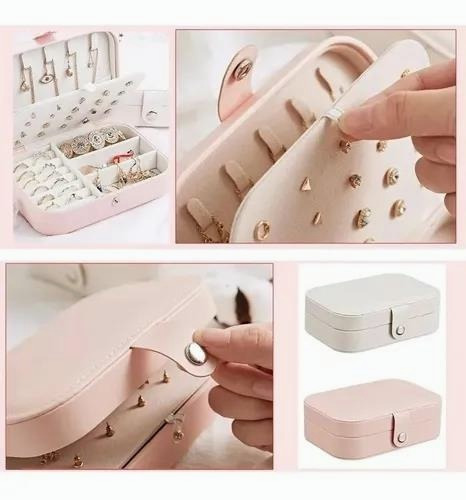 Imagen 8 de 10 de Organizador Joyas Estuche Joyero Aretes Anillos Viaje