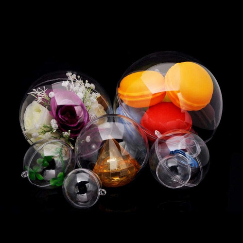 Esferas Bolas Transparentes Rellenables Plastico 8cm 12 Pzs