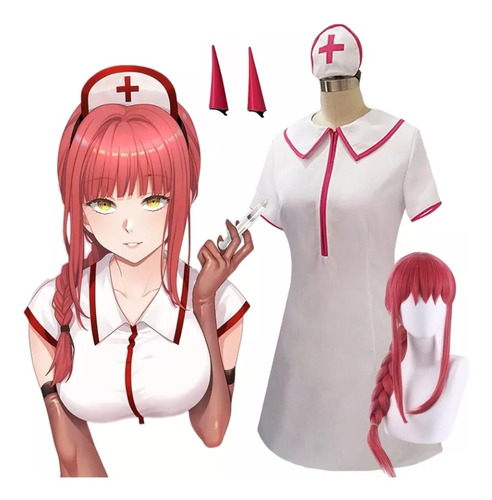 Cosplay Completo Makima O Power Enfermera Anime Chainsaw Man 