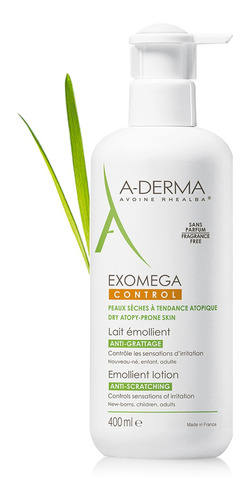  Leche para cuerpo A-Derma Exomega Control Leche Emoliente en dosificador 400mL