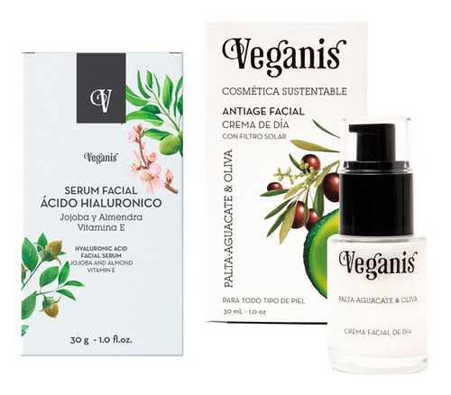 Serum Acido Hialuronico + Crema Dia Antiage Veganis Vegano