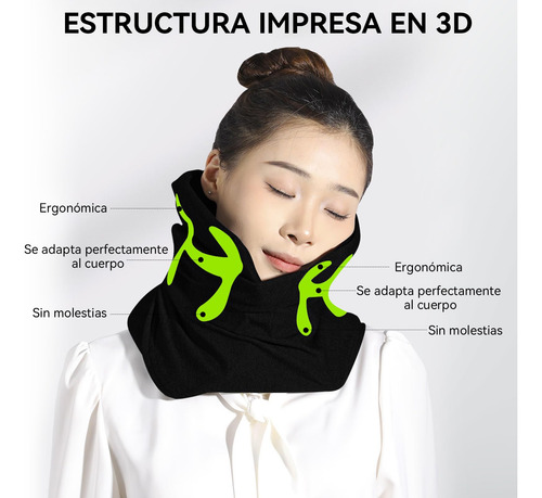 Almohada De Viaje,cuello Para Viaje Plegable Con Antifaz Y