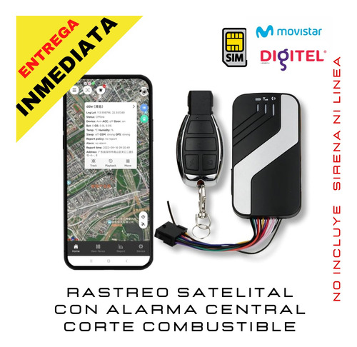 Rastreo Satelital Carro Moto Gsm 4g Con Alarma Central App 