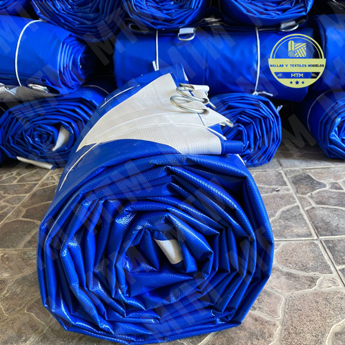 Lona Ahulada Para Agua 5x6 Mts Azul Reforzada Con Argollas