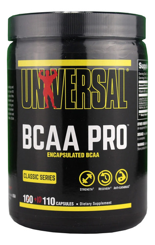 Bcaa Pro 100 Caps Universal Nutrition Amino Ramificado + Vitamina B6 Rendimiento Recuperación Aumento Muscular