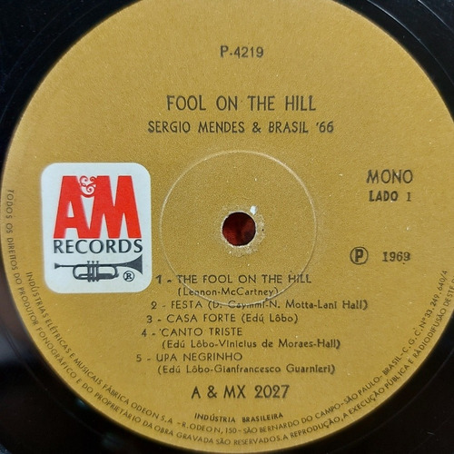 Imagem 5 de 7 de Vinil Lp Sérgio Mendes E Brasil 66 Fool On The Hill