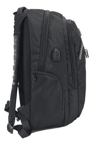 Mochila Porta Notebook Seul Laptop Kossok Ejecutiva Reforzad Color Negro Diseño De La Tela Liso