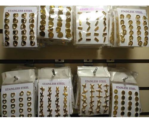 12 Aretes Topos Topitos En Acero Inoxidable Zarcillo