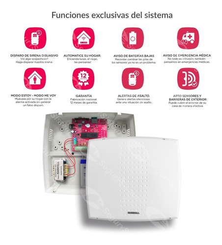 Kit Alarma Casa Domiciliaria Inalámbrica Marshall Ip Wifi