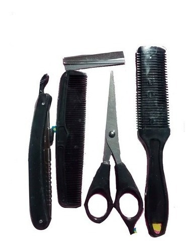 Set Peluquería 5 Piezas Peine Con Navajas Peine Tijera Navaj