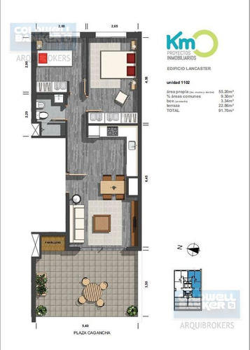 Imagen 3 de 16 de Apartamento De 1 Dormitorio En Alquiler En Centro , Penthouse Equipado