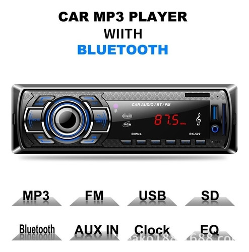 Rk-522 Bluetooth Coche Tarjeta U Disco Mp3 Reproductor De Mú