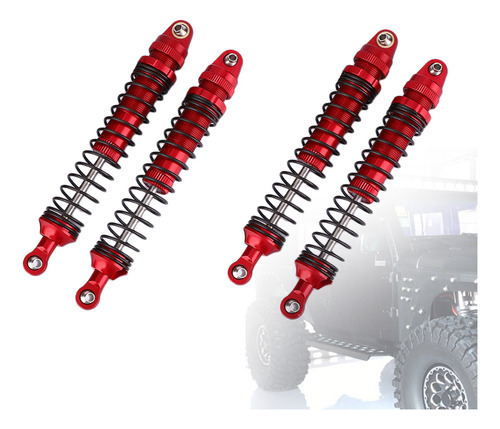 Apto Para Scx10, 4 Piezas, Accesorio Rc Rojo De Aleación De