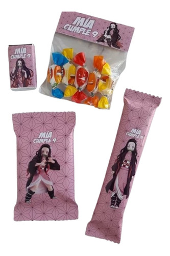 Golosinas Personalizadas Nezuco Candy Bar Para 10 Niños