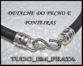 Imagem 4 de 4 de Cordão De Borracha De 8mm Com Ponteiras Em Prata