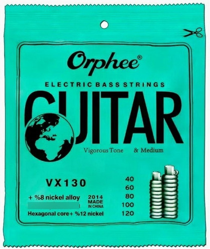 Paquete 5 Cuerdas Bajo Eléctrico Orphee 40-120 Ernie Ball