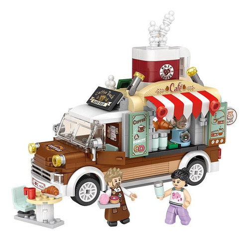 Mini Ladrillos Café Carro Juguetes Para Niños Regalo 442pcs